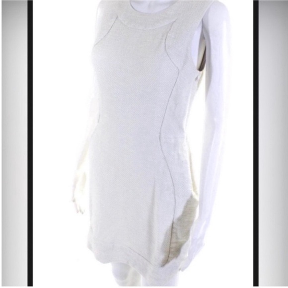 $495 L'AGENCE WOMEN'S ROUND NECK SLEEVELESS A-LINE MINI DRESS WHITE SIZE 6 - Picture 1 of 5